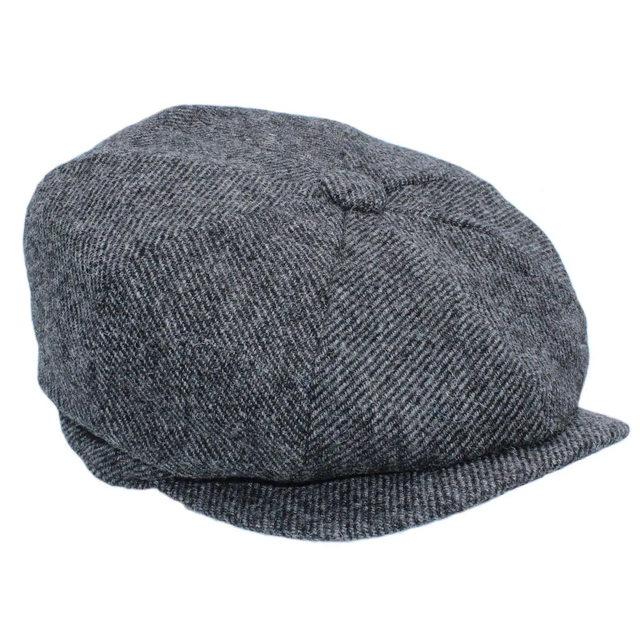 Irish Tweed Newsboy Cap - Dark Slate by Heather Hats