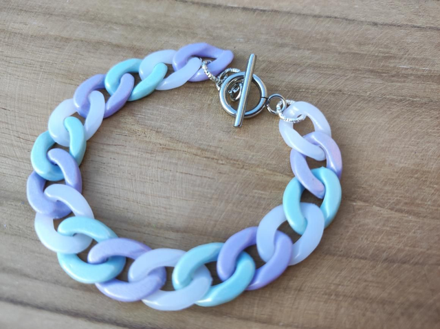 Bracelet en acrylique &#039;Pastel Parme&#039;