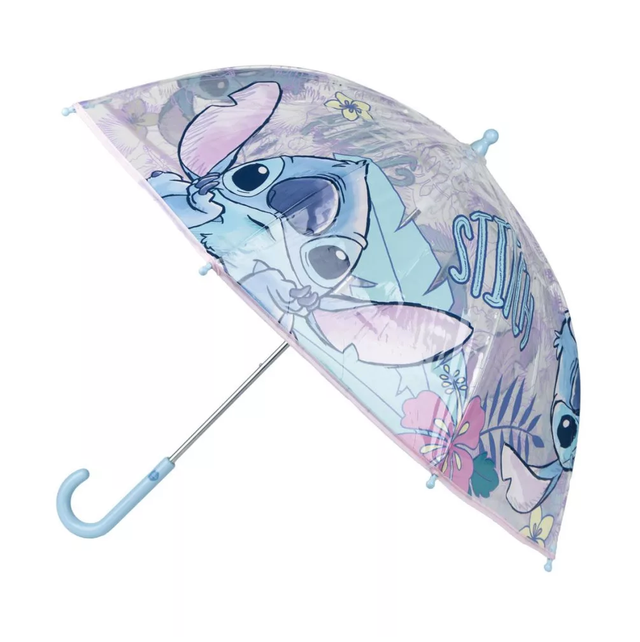 🌺 Parapluie enfant transparent Disney Lilo & Stitch Hibiscus – Ø71 cm