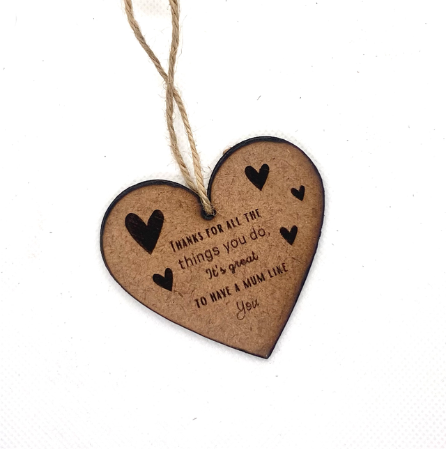 Wooden Heart Mum Sign