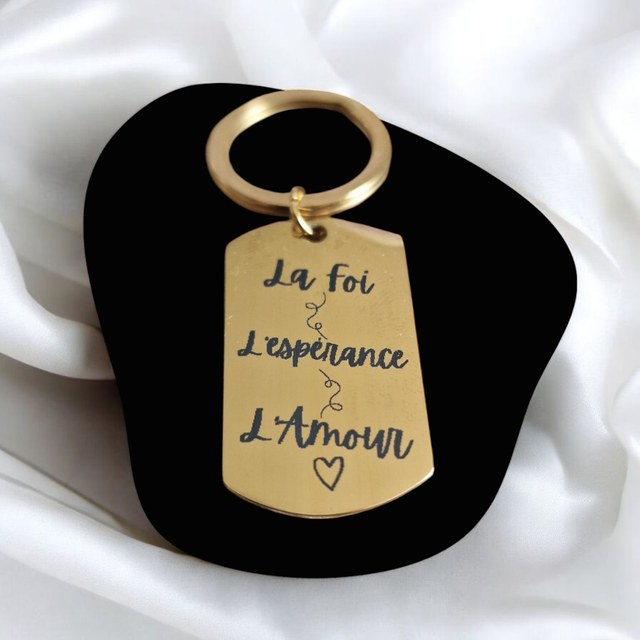 Porte clé &quot;La Foi L&#039;espérance L&#039;Amour&quot;