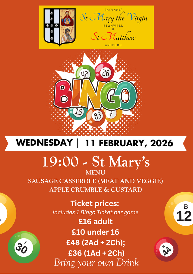Bingo Night –  Wednesday 11 February 2026 – St Mary’s