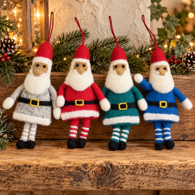 Hanging Felt Father Christmas Decoration – Christmas Tree Ornament