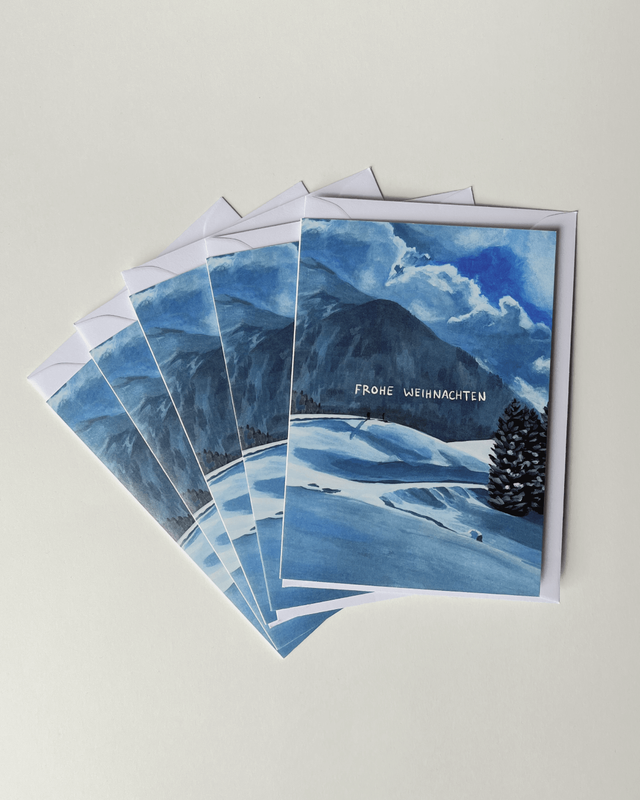 5er Set Weihnachtskarte "Winterlandschaft"