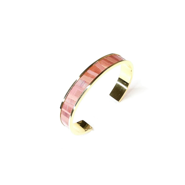 Bracelet Doré Paille de Seigle - Bordeaux Poudré