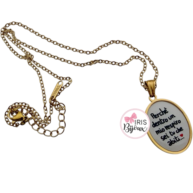 Collana girocollo Perchè dentro un mio respiro sei tu che abiti 