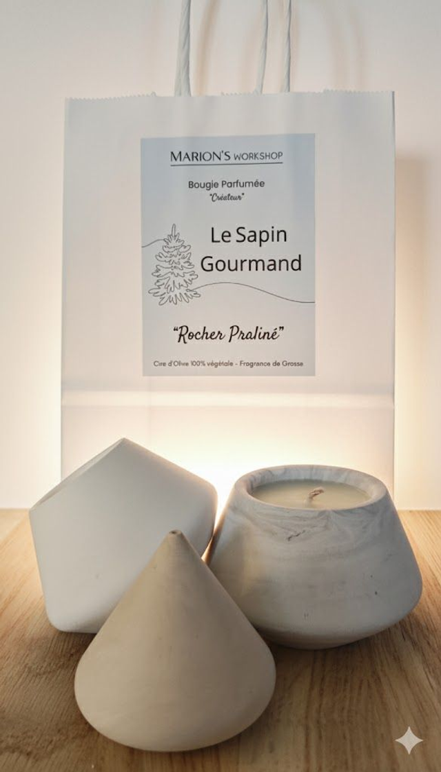 Bougies parfumées "Sapin Gourmand" - Rocher Praliné