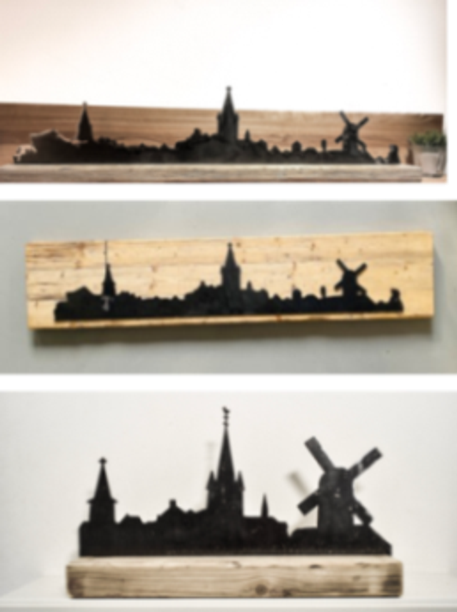 wahre Liebe rostet - Skyline aus Blech und Holz - Einzelanfertigung !