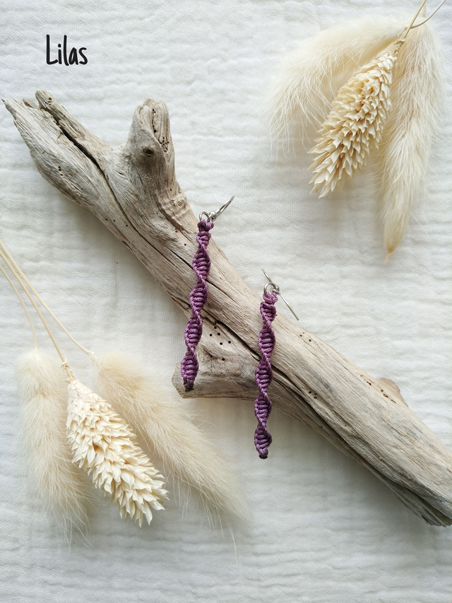 Boucles d'oreilles "IVY" - Argenté (teintes de Violet)