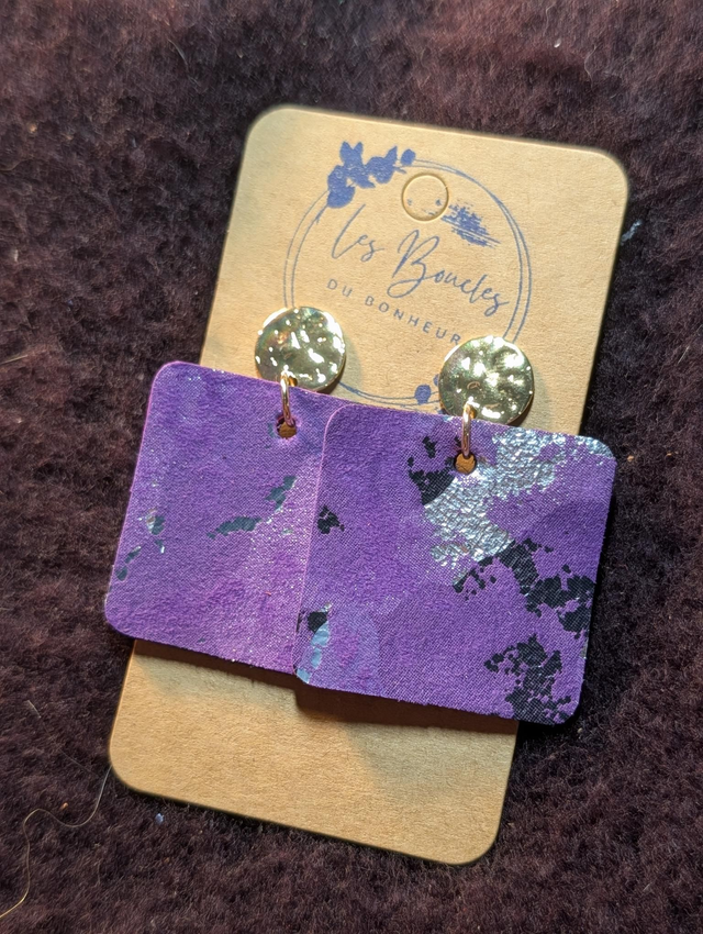 Boucles d'oreilles Perrine violet p008