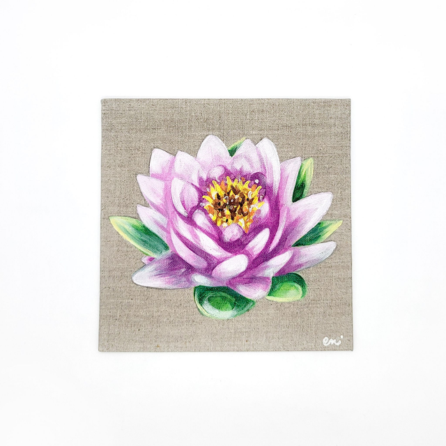 Peinture toile en lin fleur de lotus