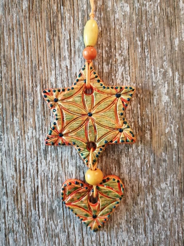 Decorative Hanging - Double Gold Star