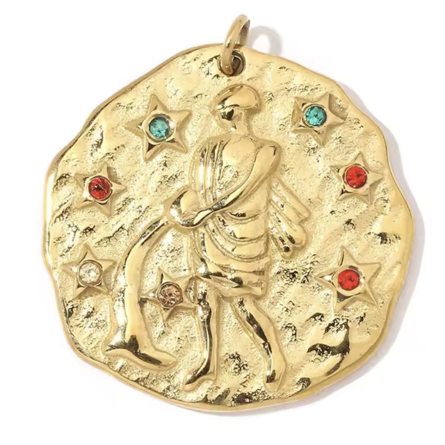 Charm segno zodiacale acquario con zirconi 