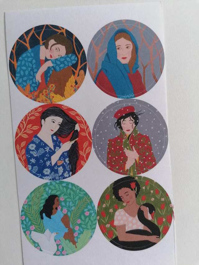 Stickervel met 6 ronde stickers