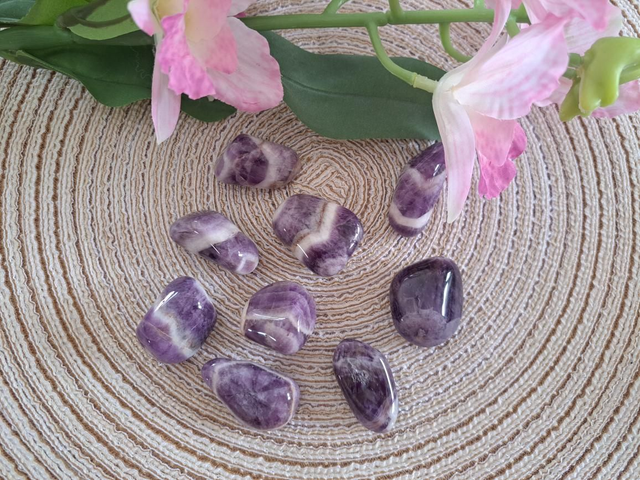 Pierre roulée améthyste rubanée Malawi