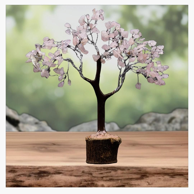 "Quartz rose Ganesh" - Arbre du bonheur 160 pcs