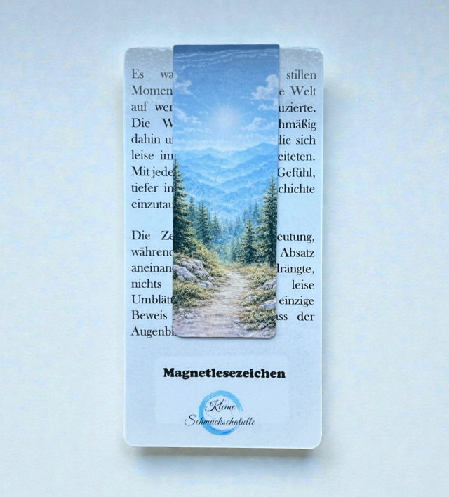 Lesezeichen Berge - Handgefertigte Magnet-Lesezeichen