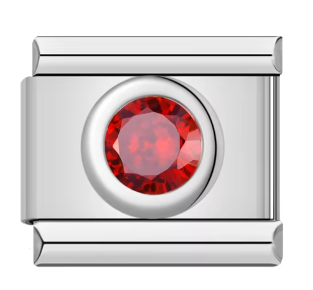 Charm Gema circular Roja