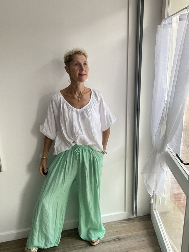 Pantalon vert d eau 