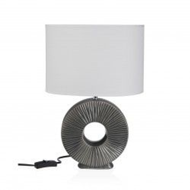 LAMPARA CERAMICA BEIGE TOPO CON PANTALLA