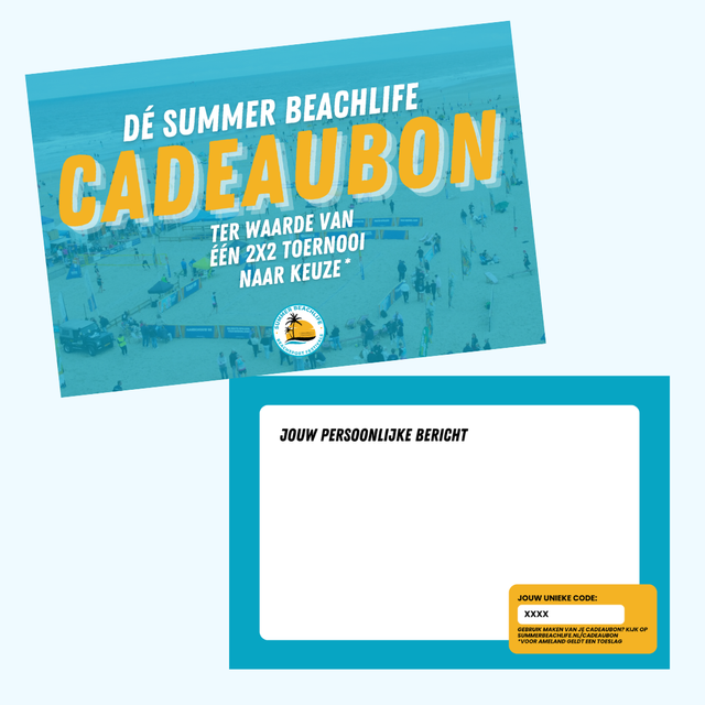 Summer BeachLife 2x2 toernooi cadeaubon (beachvolleybal) 