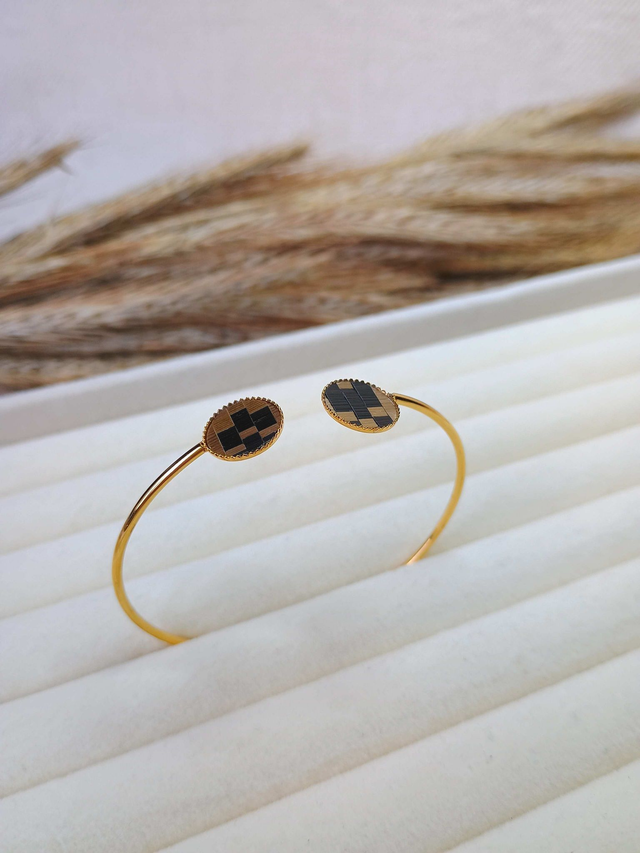 Bracelet JONC Mosaïque Noir/doré