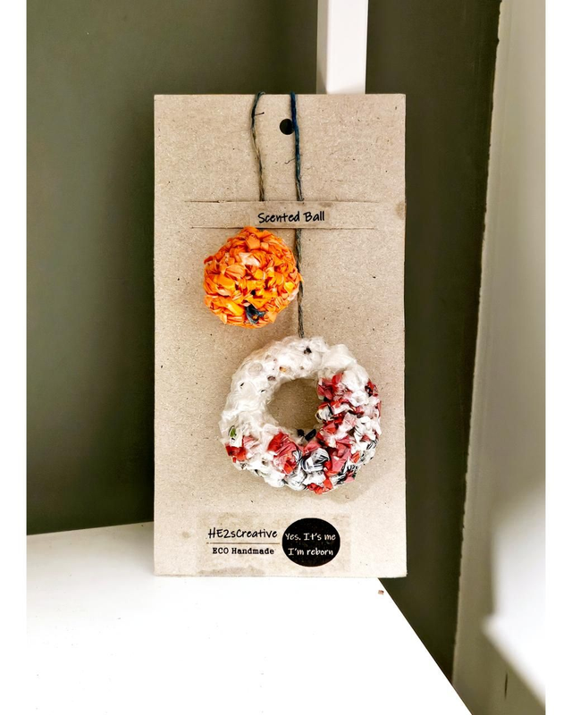 ECO Handmade Donut Scented Ball Hanging Deco Crochet Car