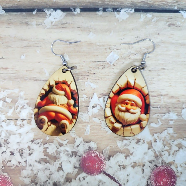 Boucle d'oreille Père Noël