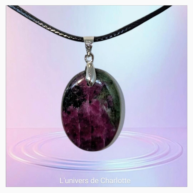 Pendentif &quot;Rubis-zoïsite&quot; PN-106