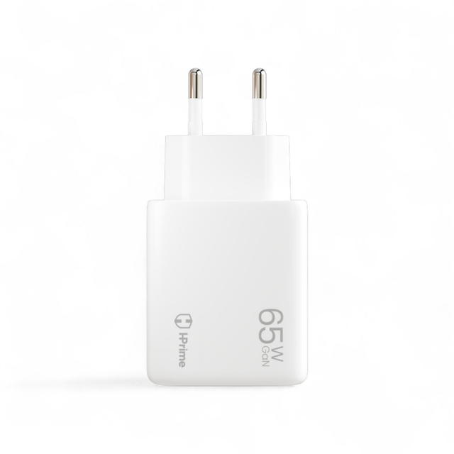 Carregador de Parede HPrime Ultra65 65W 2 USB-C 1 USB-A Branco