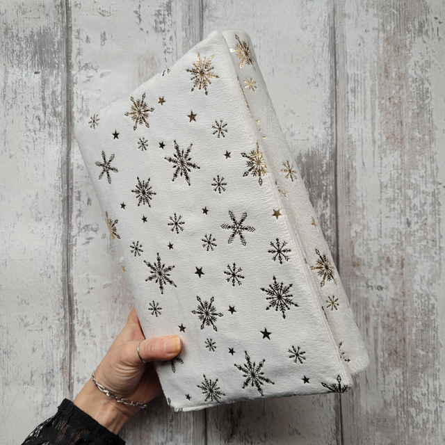 Protège livre slim amovible L - Flocons argentés