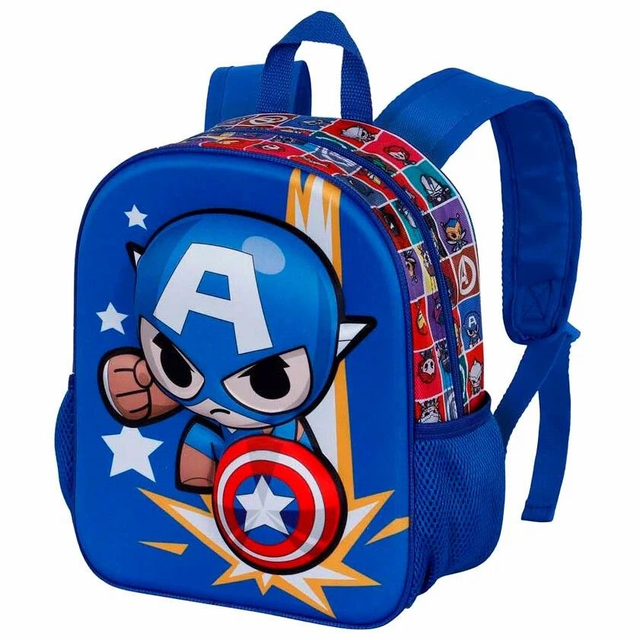 Mochila 3D Relieve Capitan America 31cm