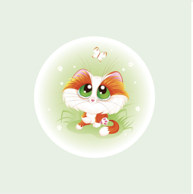 French Terry Panel 25x25 Katze