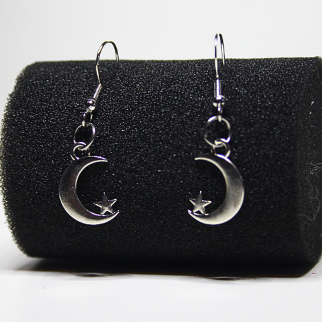 Moon and Star Earrings