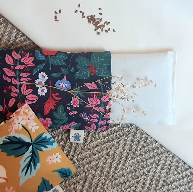 Coussin relaxant pour les yeux aux graines de lin bio & apaisantes / Fleurs joyeuses