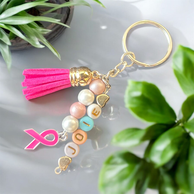 Porte clé octobre rose (joie)