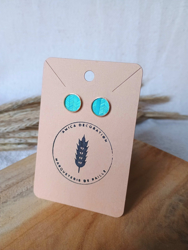 Boucles d'oreilles CLOUS Chevron Turquoise 