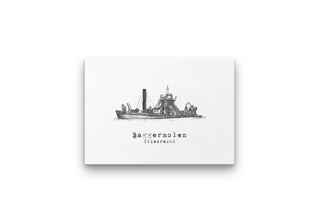 Baggermolen Sliedrecht, luxe kunstprint op fine art papier | a5 of a4 formaat 