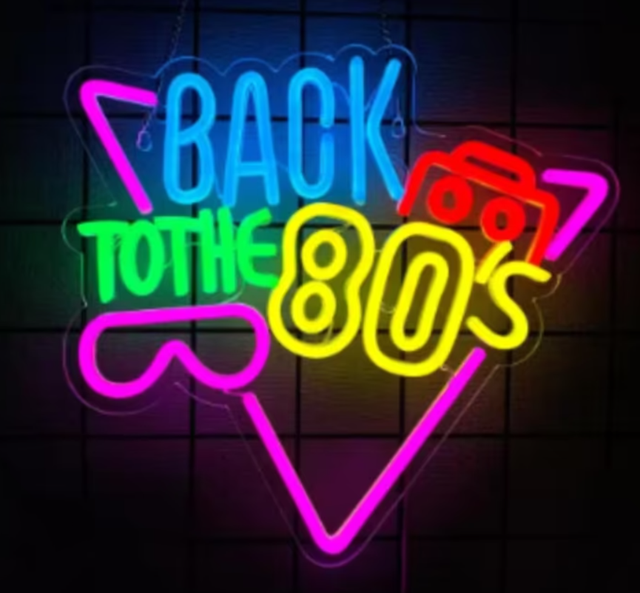 LED lamp neon stijl Back to the 80s (35x32.5cm)