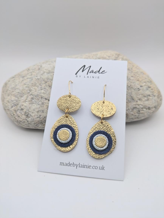 Gold Pebble Drop Earrings (1)