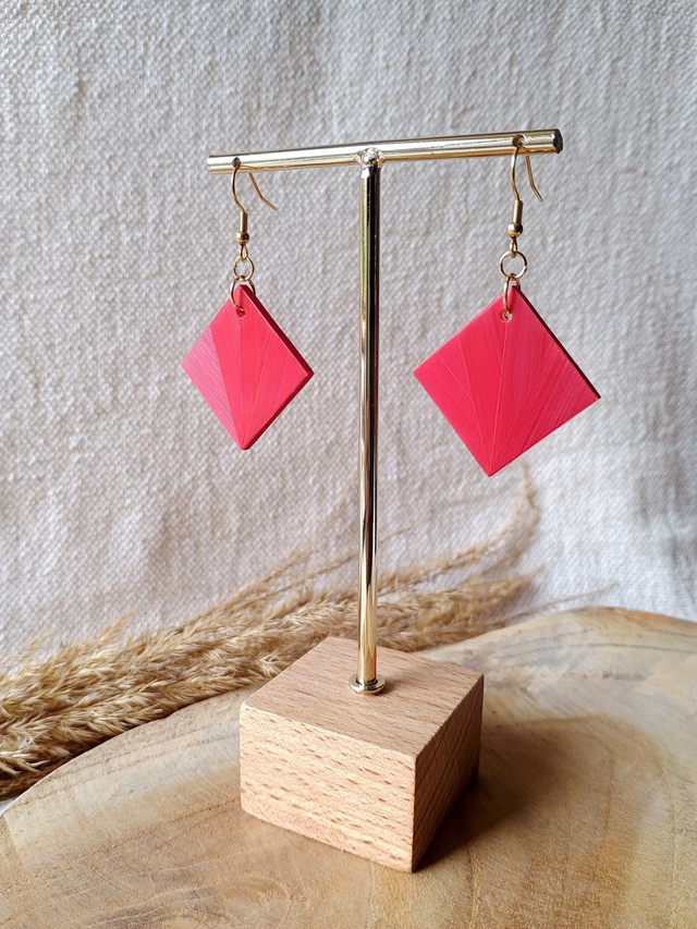 Boucles d'oreilles CARRÉ Éventail