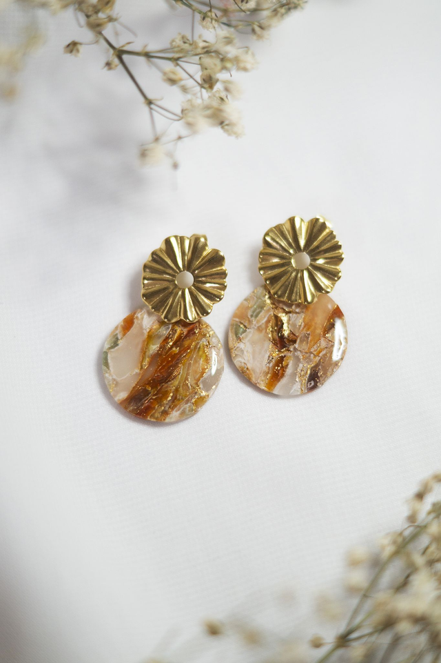 Coloris marron glacé - Boucles Ananas