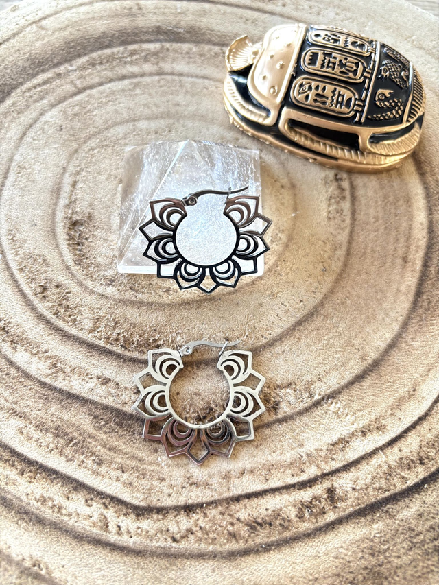 Boucles d'Oreilles Créoles Dentelle ajourée