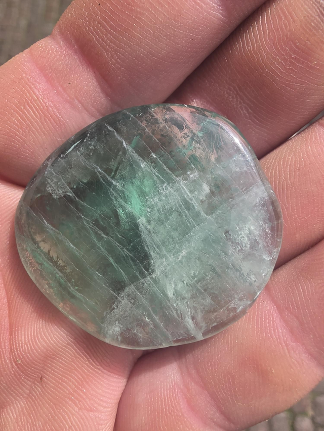 Green fluorite palmstone