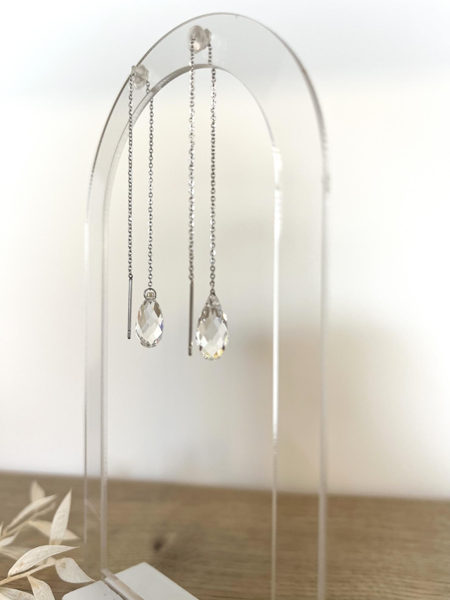 Boucles d'oreilles cristal transparent