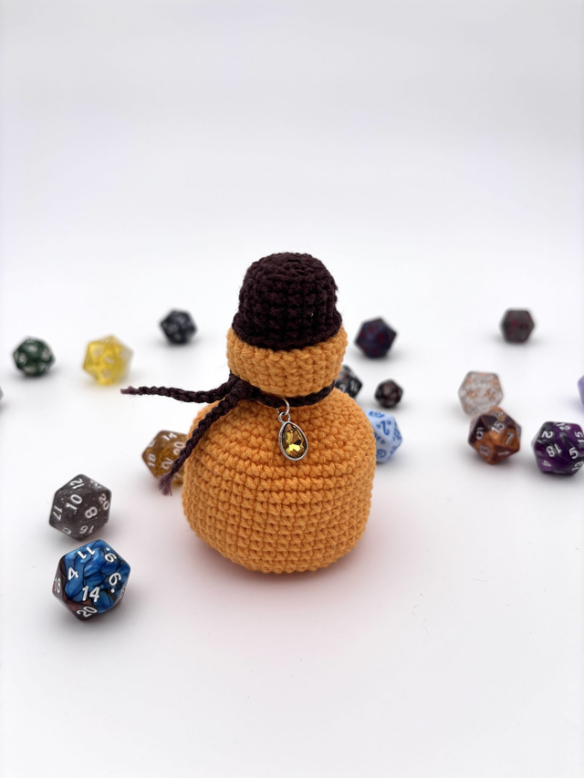 Potion Dice Bag - Orange & brown