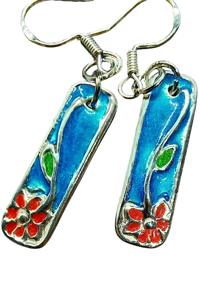 Spring flowers drop earrings