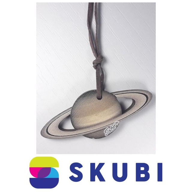 Přívěsek dřevěný - na krk - Saturn