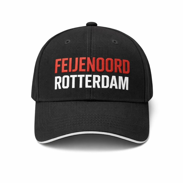 Feijenoord Rotterdam Cap - New Style - Zwart