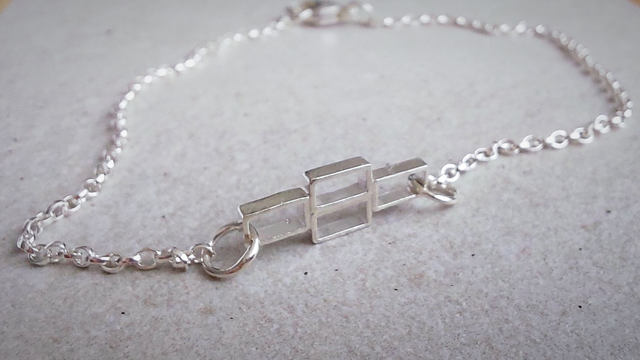 Sterling silver rectangles bracelet